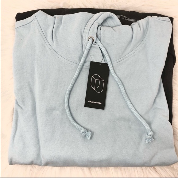 Original ice pullover hoodie. Soft blue top and blackened bottom.  NWT - Picture 2 of 9